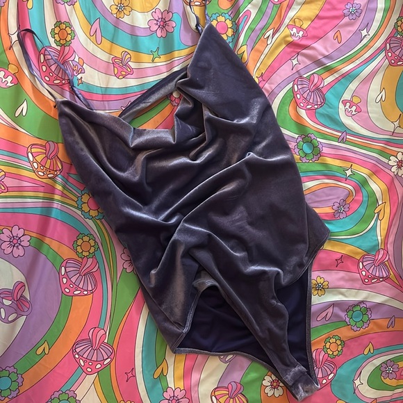 Fashion Nova Tops - Cowl play velvet bodysuit